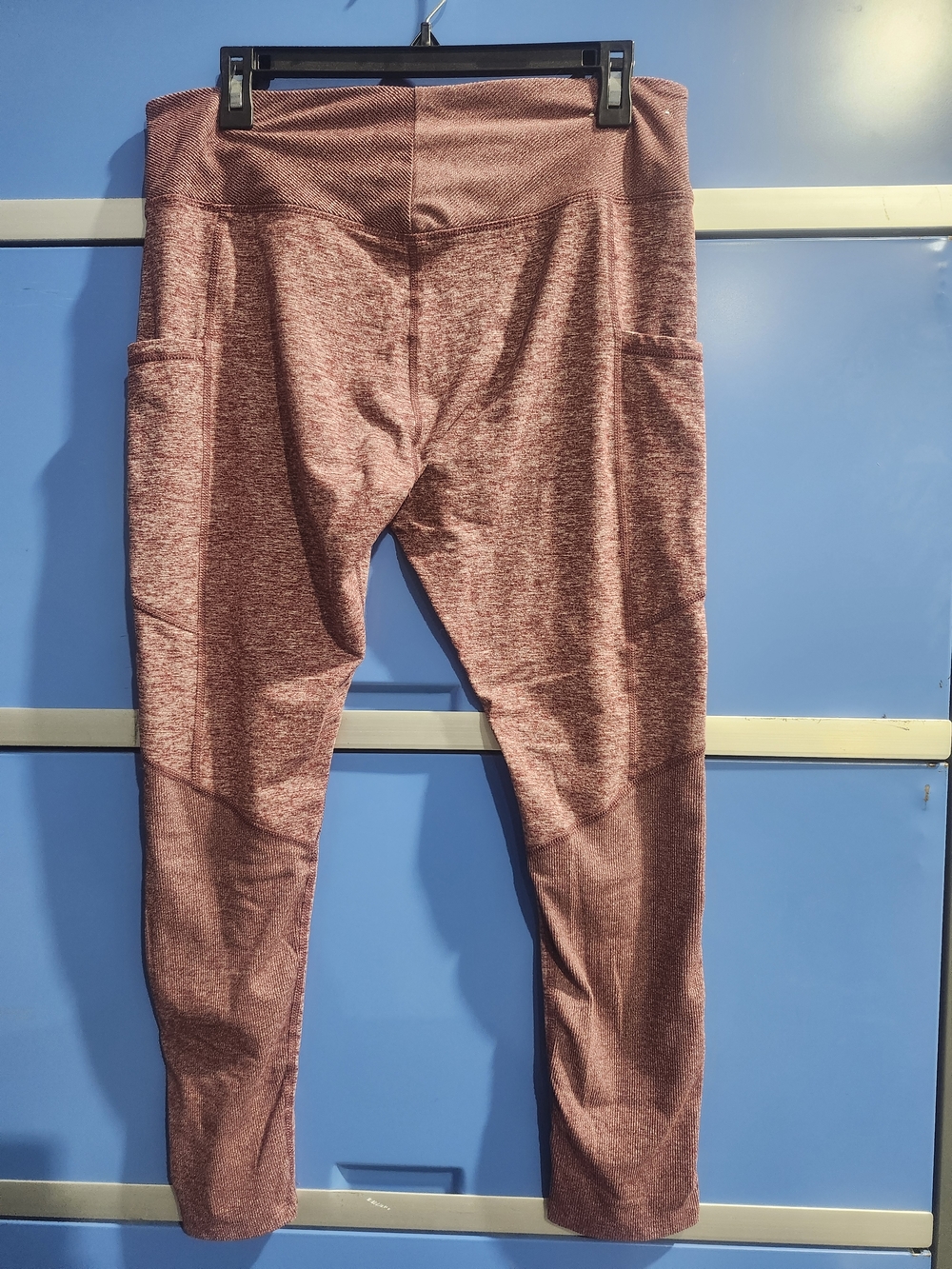 Member's Mark Heathered Mauve Athletic Leggings with Side Pockets Size L - Picture 2 of 9